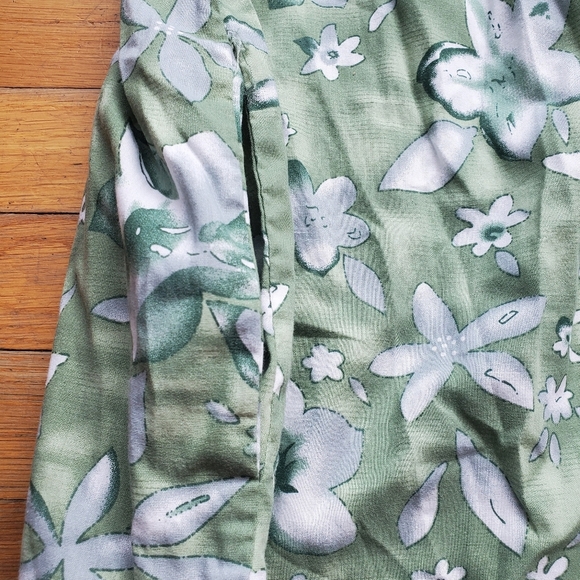 Haband Floral Green Dress with Ruffle Hem Size Small Vtg - Picture 8 of 9
